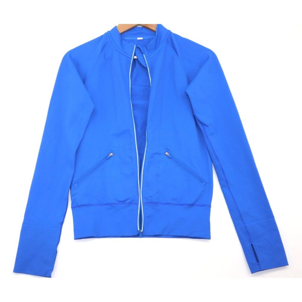 Lululemon Womens Blue Athletic Zip-Up Jacket With Pockets Size S Yoga Gym